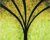 Buy Green Painting Yellow Art Gold Abstract Artwork Tree Metallic Canvas Ready To Hang Black Art Deco Large Canvas