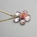 Rose Quartz Flower with Ruby Cluster Necklace