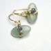 Aquamarine Pebble Earrings with Tanzanite Rondelle in Gold Fill
