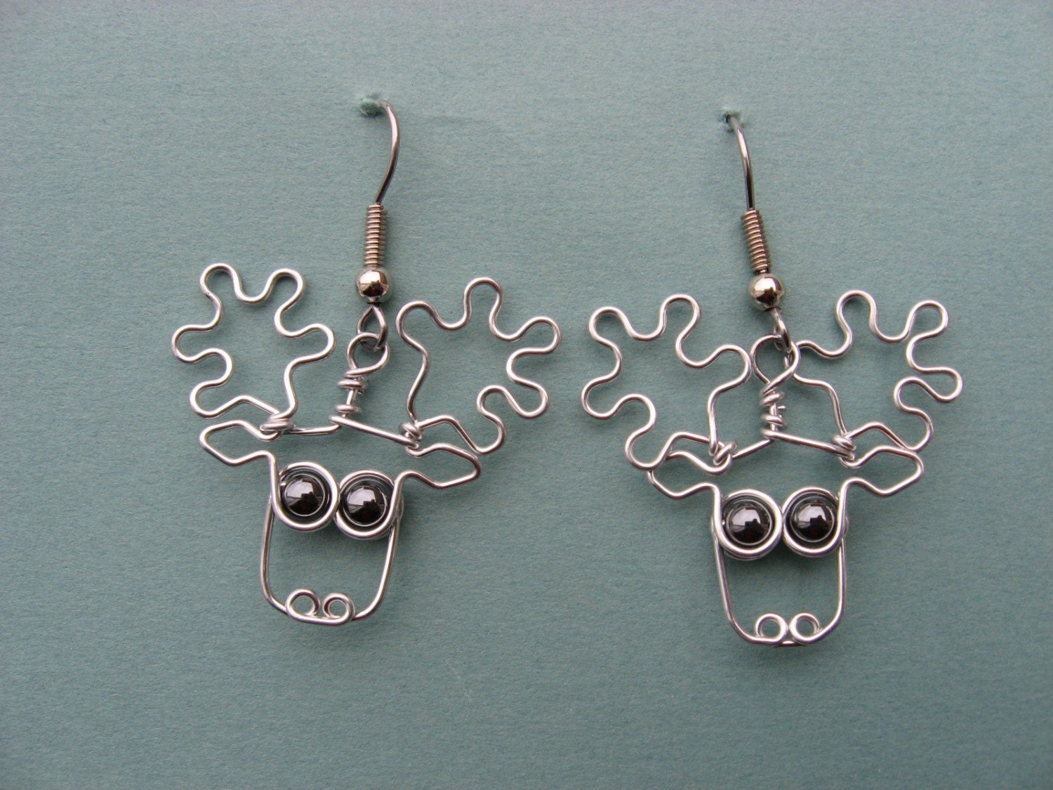 MOOSE EARRINGS wire wrapped nickle-free