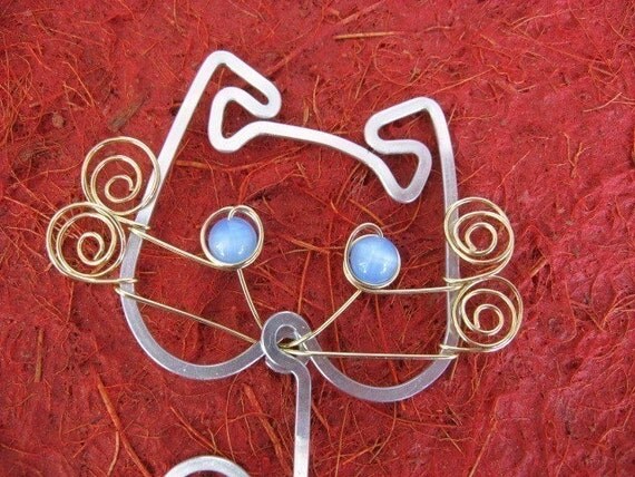 CAT BOOKMARK with moustache wire work