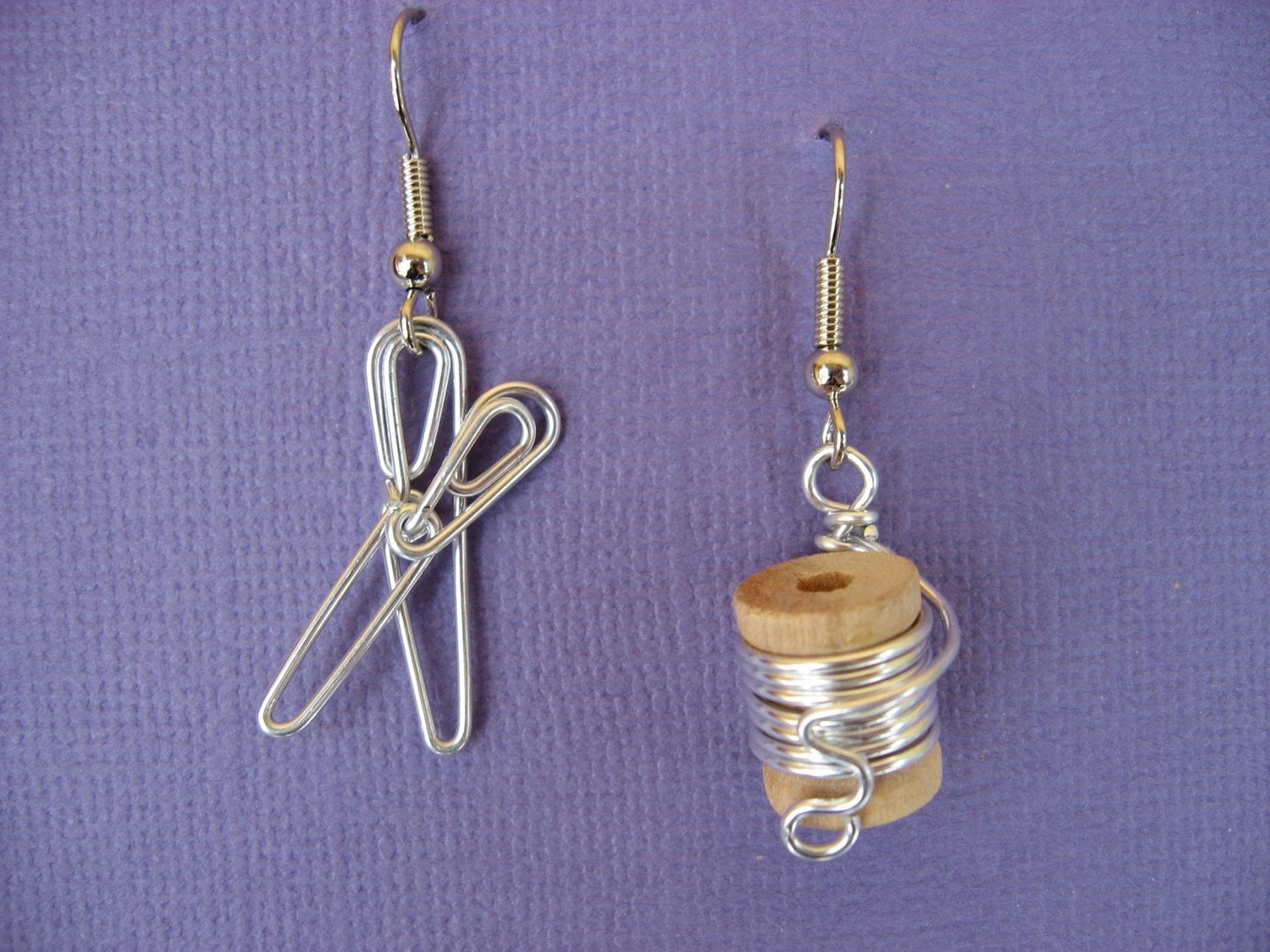 SEWING EARRINGS wire wrapped nickle-free