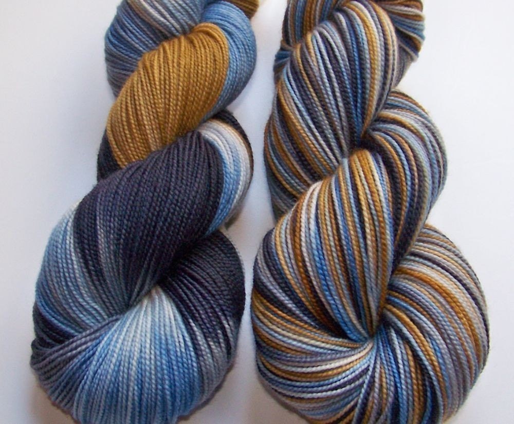 Hand Painted 2-Ply Superwash Merino and Nylon Sock -- NCIS GIBBS