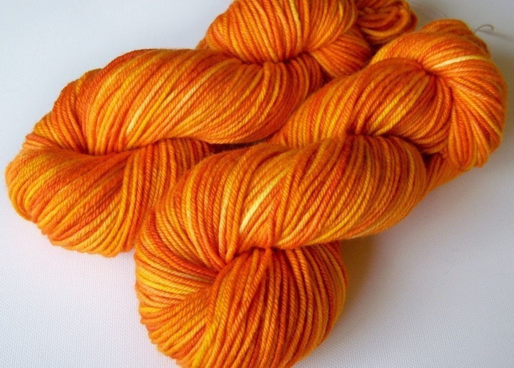 Hand Painted Lux Merino Superwash DK - Psychotic Pumpkin