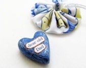 Clay Heart Sentiment with Fish Gift Pouch- New Dad,  Father's Day, Gift For Him