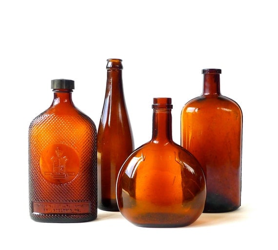 Instant Collection Antique Amber Bottles