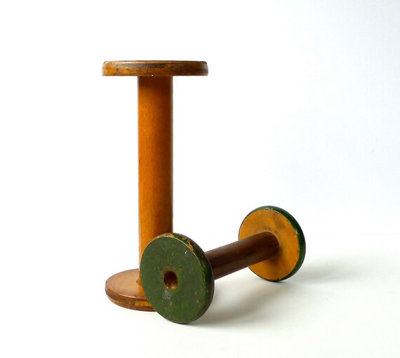 Antique Industrial Wood Spools by marybethhale on Etsy