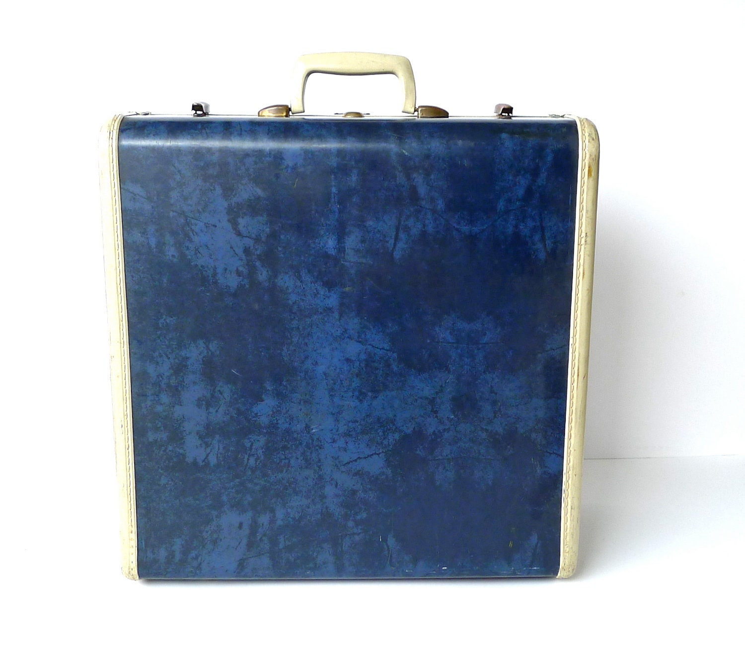 1950s Navy Blue Marbled Samsonite Suitcase