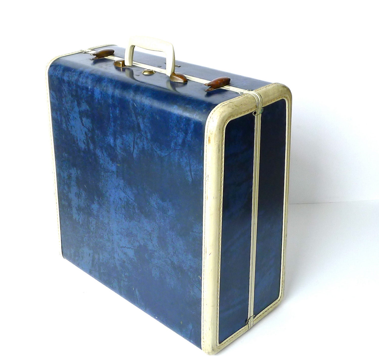 1950s Navy Blue Marbled Samsonite Suitcase