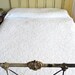 White Rose Petit Point Pom Pom Vintage Chenille Bedspread
