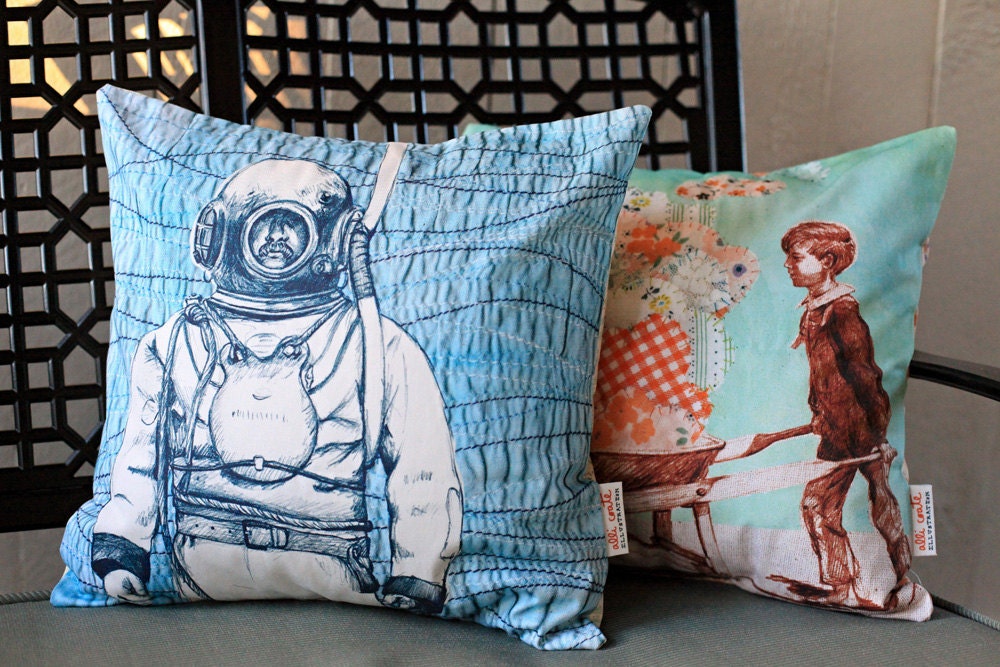 Deep Sea Diver Pillow Cover