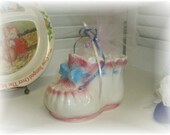 Vintage Ceramic Baby Bootie Planter Shower Gift Favor