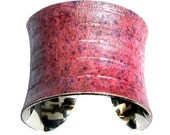 Alligator Cuff Bracelet in Speckled Metallic Pink - by UNEARTHED