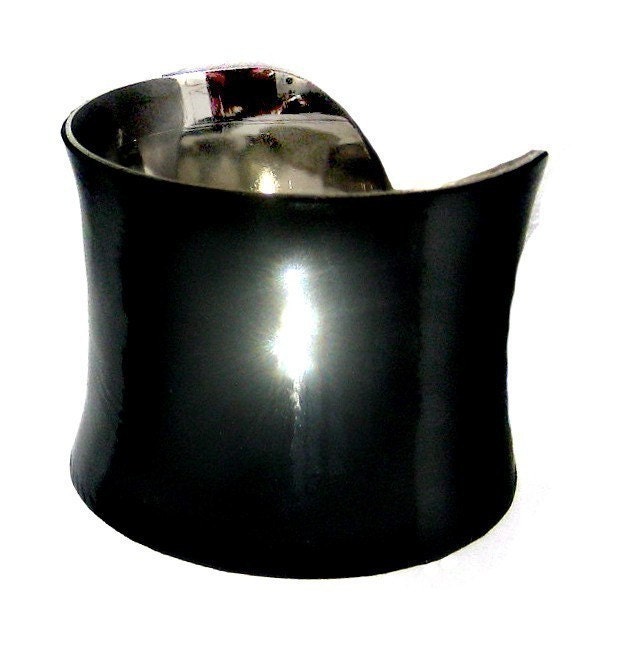 Black Patent Leather Cuff Bracelet - by UNEARTHED