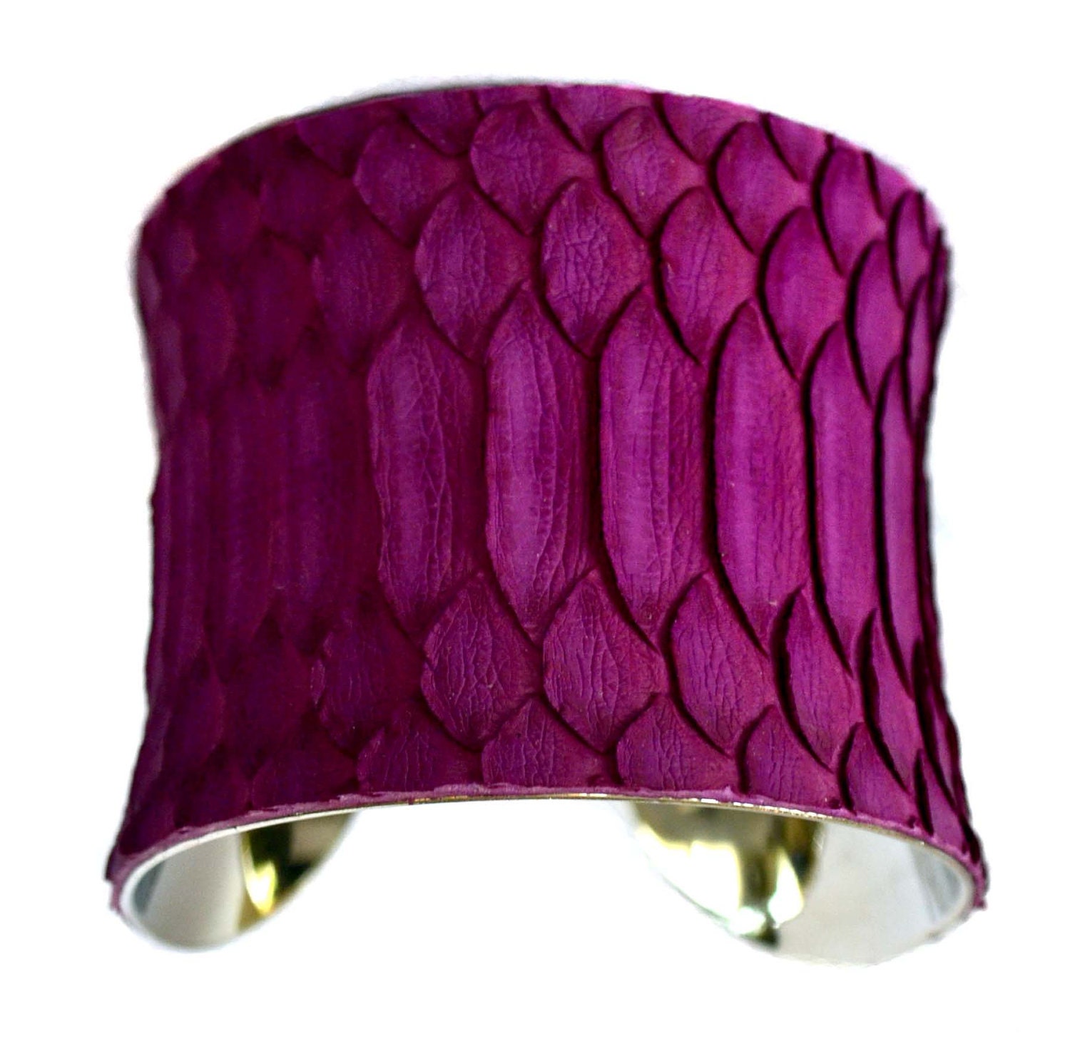 Snakeskin Cuff Bracelet in Matte Finish Violet - by UNEARTHED
