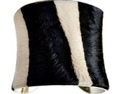 Black and White Striped Calf Hair Cuff Bracelet - by UNEARTHED