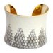 Snakeskin Cuff Bracelet - Gold Lined White Honeycomb Cathedral Cut by UNEARTHED