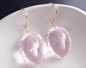14k Solid Gold Pink Kunzite Earrings