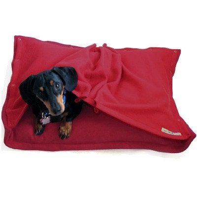 Eco Pet Bed -  Recycled Red Fleece