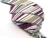 Eco Dog Leash - Recycled Khaki Stripe Cotton