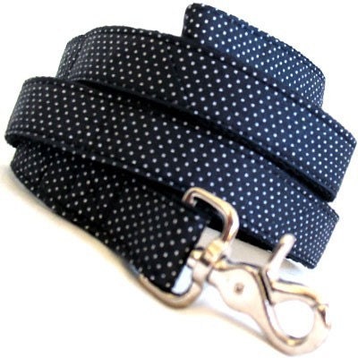 Eco Dog Leash - Renewable Black Dot Cotton