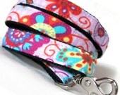 Eco Dog Leash - Renewable Purple Pink Floral Cotton