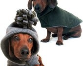 Eco Dog Coat - Recycled Green Grey Fleece - Medium