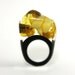 Amber and Black Resin Ring modelW3 / reserved