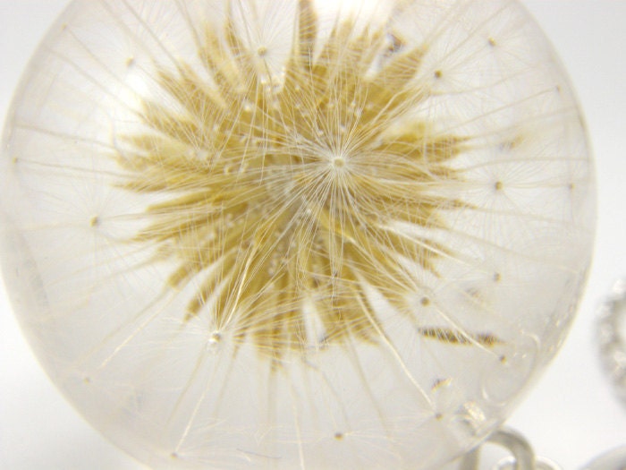 Delicate Dandelion Pendant, resin pendant, floral pendant, resin necklace