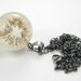 Dandelion Resin and Oxidized Silver Necklace, Small Dandelion pendant