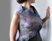 Asymmetric Evening Lake Bolero - Hand Felted made from wool OOAK - Wearable Art