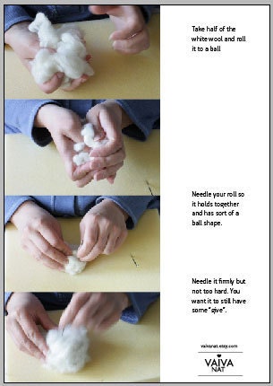 PDF Tutorial for a needle felted Apple - guide how to make - step by step instruction