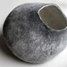 Warm Gray Stone - Hand Felted Wool Cat Bed / Vessel - Crisp Contemporary Design