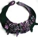 Frida Kahlo inspired Lavender Teal Meadow -- Felted Neck Piece -- made from wool