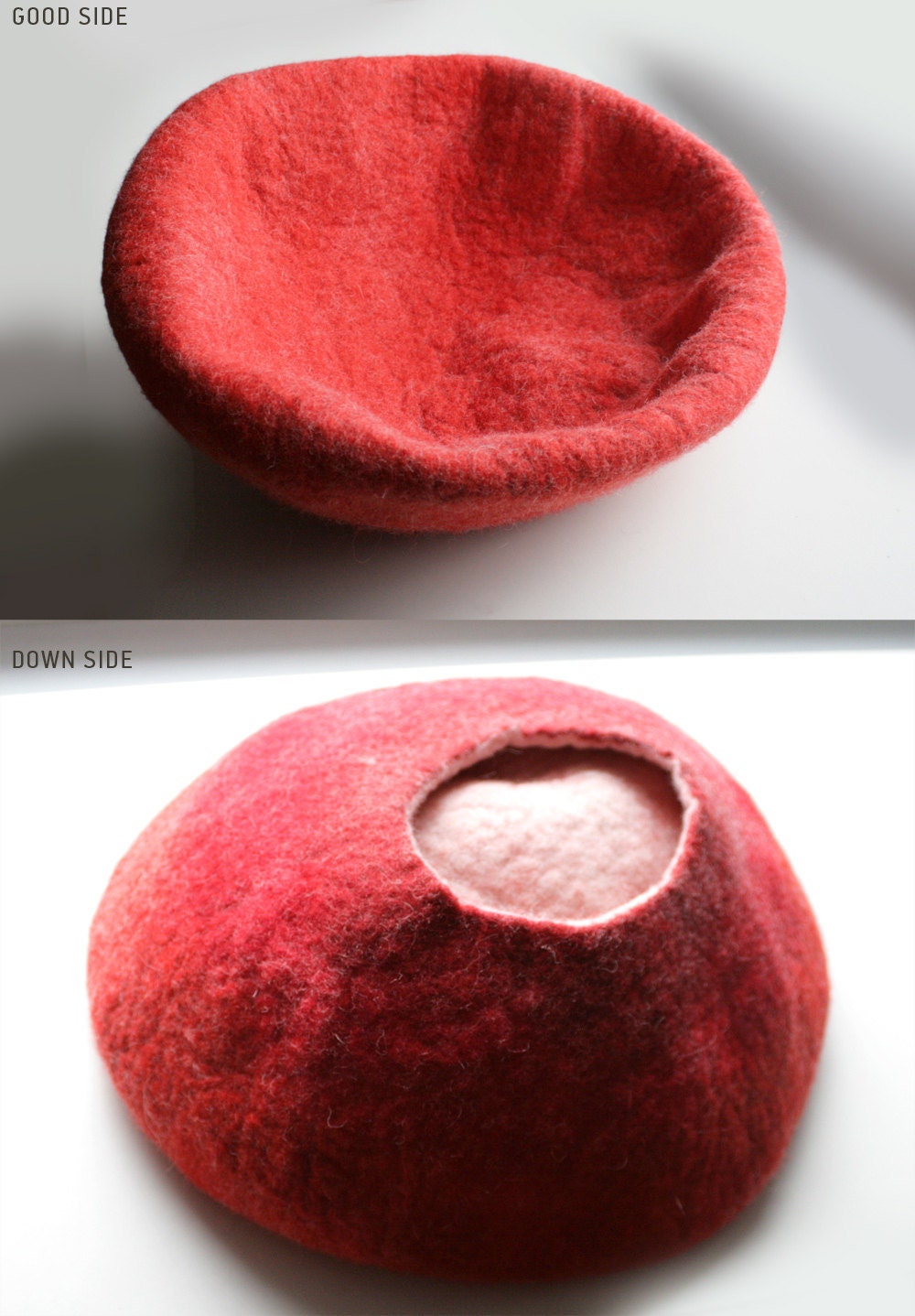 Warm Gray Stone - Hand Felted Wool Cat Bed / Vessel - Crisp Contemporary Design