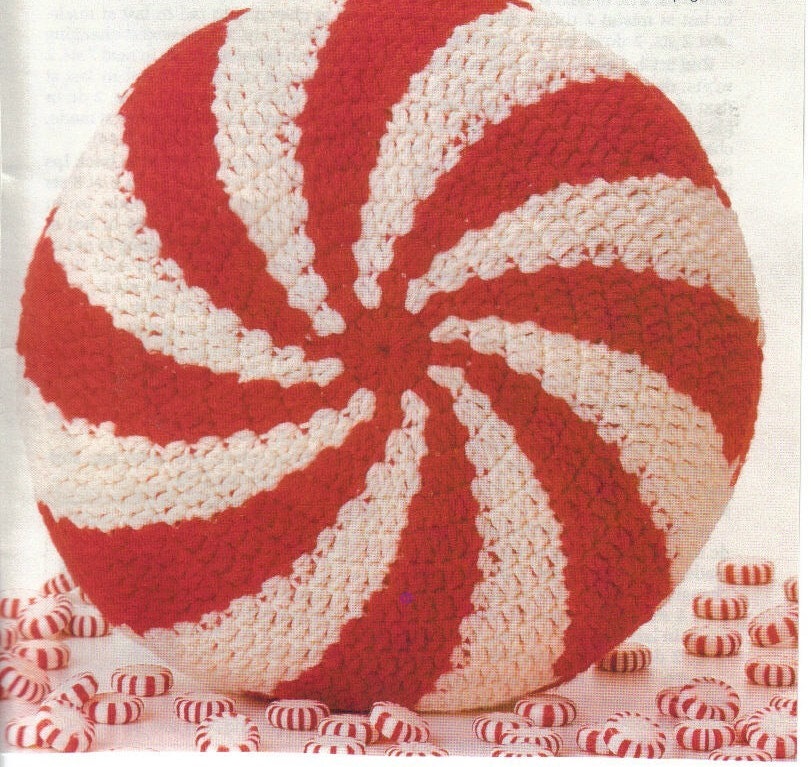 Peppermint Pillow Crochet pattern PDF by karebare on Etsy