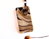 Bridesmaid Gift Idea Clutch, Wristlet, Brown Beige tree roses Wedding Bridal Clutch, Wristlet, Pouch by Lolos