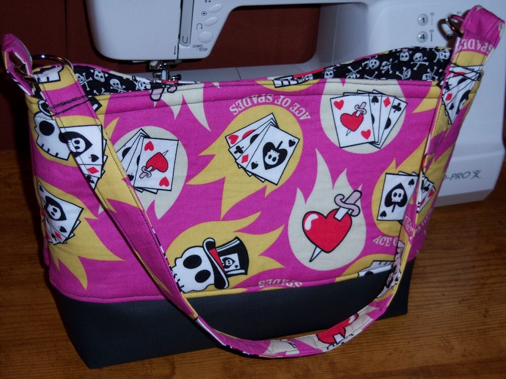Pink Skully ACE OF SPADES purse