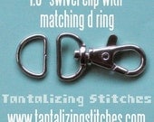 15 1.5 Inch Swivel Clips with Matching D Ring in Nickel Finish