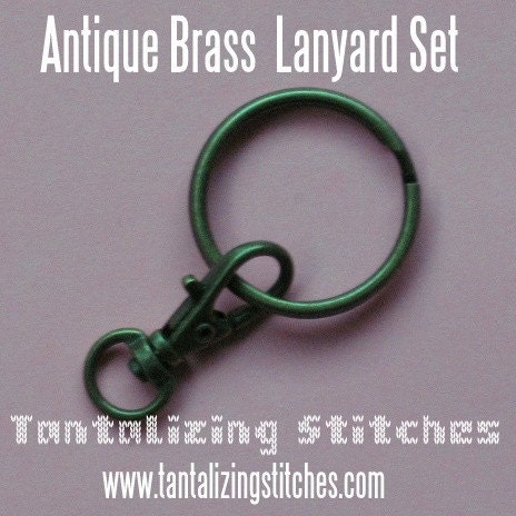 48 Lanyard Kits - Swivel Clip with Key Ring in Antique Brass Finish