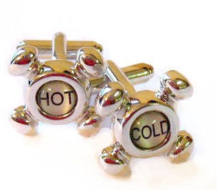 Hot And Cold Faucet Cuff Links