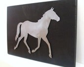 Wall Decor Metal Horse Art Decorative Wall Hanging Modern Country Industrial Chic Kids Room Office Home Decor Black
