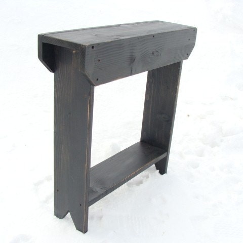Narrow Console Table Storage Table Entryway Foyer Hall Home Decor Shabby Cottage Black Wood Table