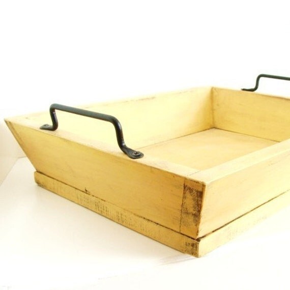 Wood Serving Tray Kitchen Tray Storage Tray Weddings Cottage Farm Beach French Country Home Decor