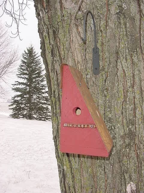 Rustic Chic Red Birdhouse Bike Chain Perch Recycled