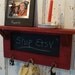 Wood Shelf Chalkboard Shelf Key Hooks Rack Organizer Wall Decor Chalk Board Nursery Kitchen - any color