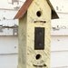 Rustic Butter Yellow Bird House Recycled Birdhouse with Vintage parts Cottage Industrial Simple Chic