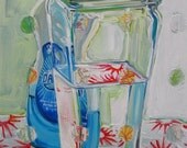 Dawn original mixed media still life painting