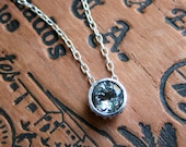 Green amethyst necklace - solitaire - bezel - slide necklace - February birthstone -wrought collection