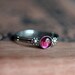 Pink rhodolite garnet ring - silver daisy ring -cabochon ring - artisan metalsmith - ready to ship -size 9.5